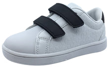 My Brooklyn The Original Boy's and Girl's Sneaker in White with Black Double Straps